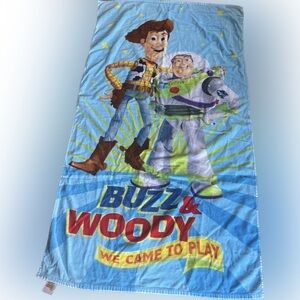 Toy Story 3 Vintage Buzz & Woody Beach Towel Movie Promo Cartoon Pixar Disney